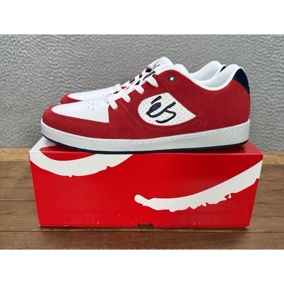 éS Other - eS Shoes Mens 11 Red White Blue Accel Slim Skateboarding Sneakers Skater NEW